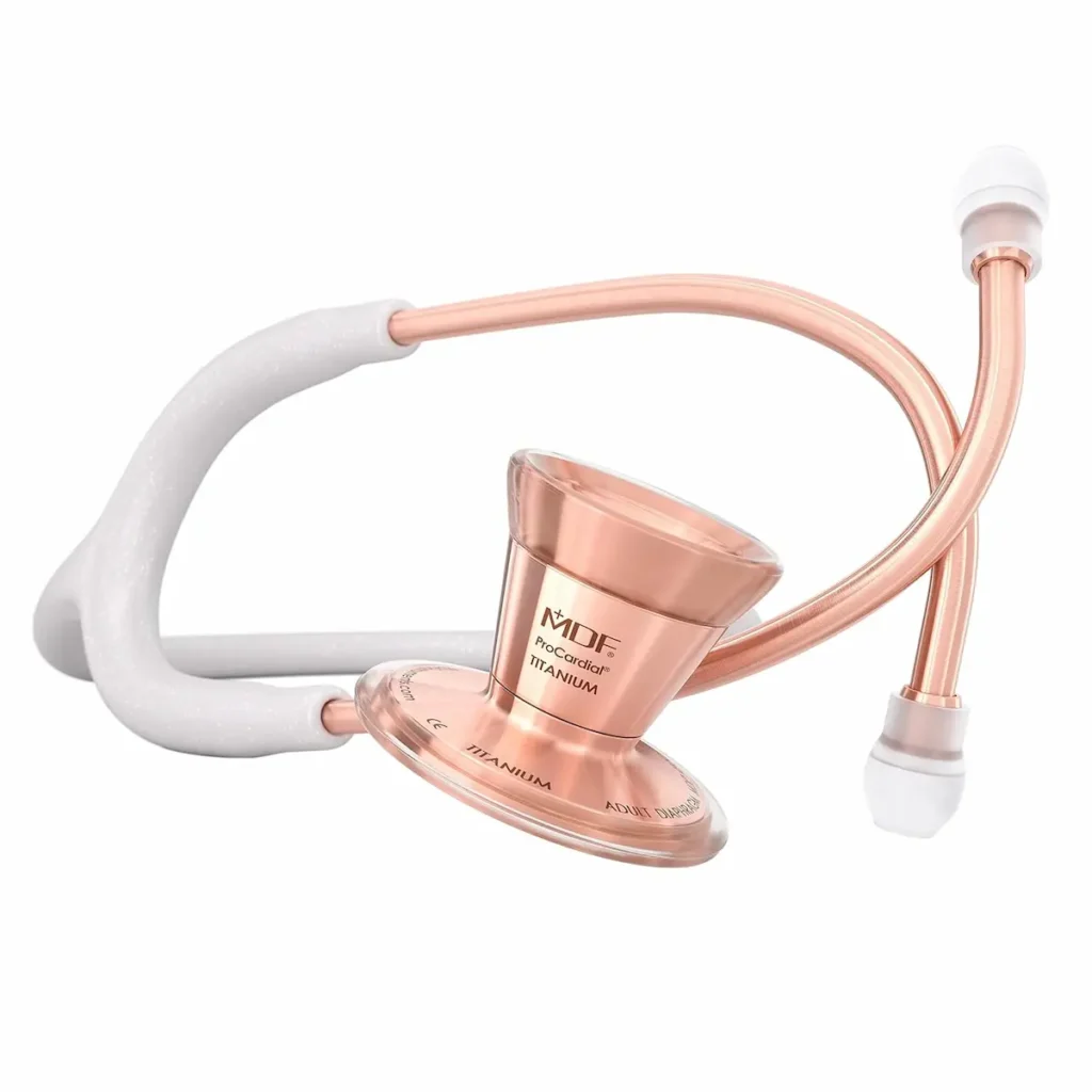 MDF ProCardial fonendoscopio cardiológico blanco+oro rosa
